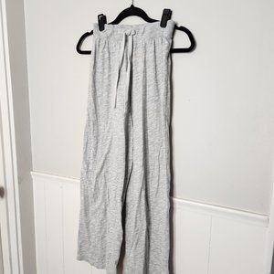 SKIN Grey Drawstring Wide Leg Crop Pajama Lounge Pants